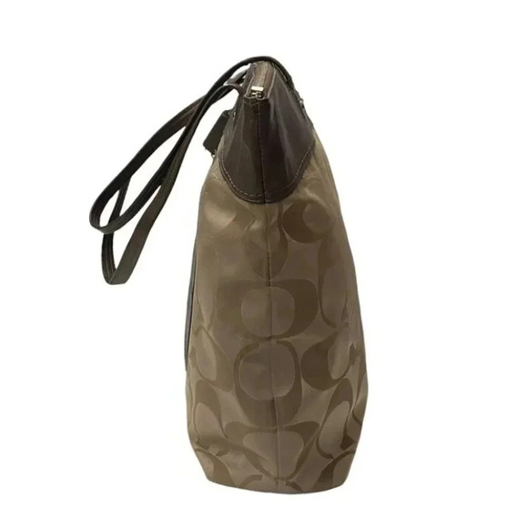 Coach Laura tan & brown signature large tote handbag - Picture 5 of 12